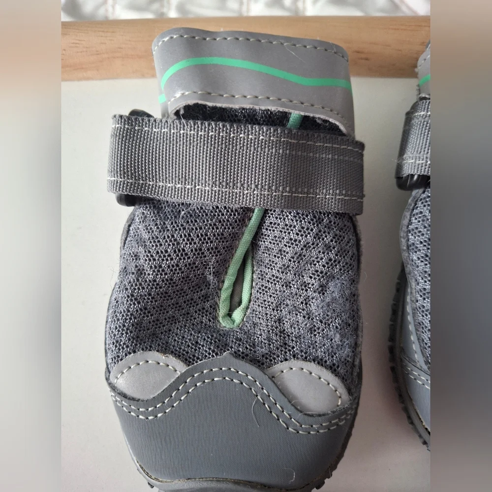 SlowTon Dog Shoes Breathable Paw Protector Anti Slip Dog Boots Grey Size 6
